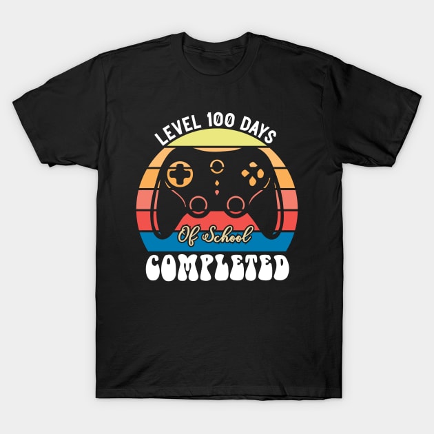 Level 100 days of school completed sunset design T-Shirt by Fun Planet